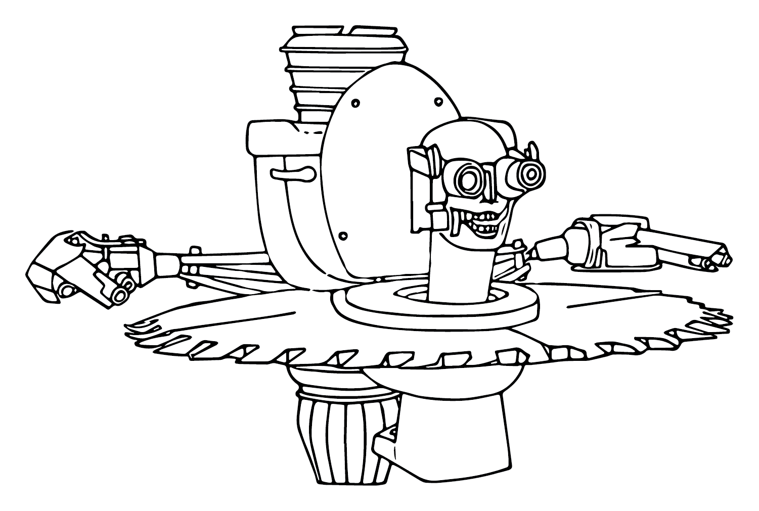 Flying buzzsaw skibidi toilet coloring page