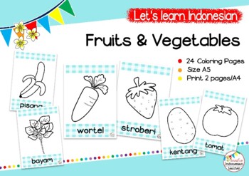 Indonesian fruits and vegetables coloring pages by cecilia indonesian teacher