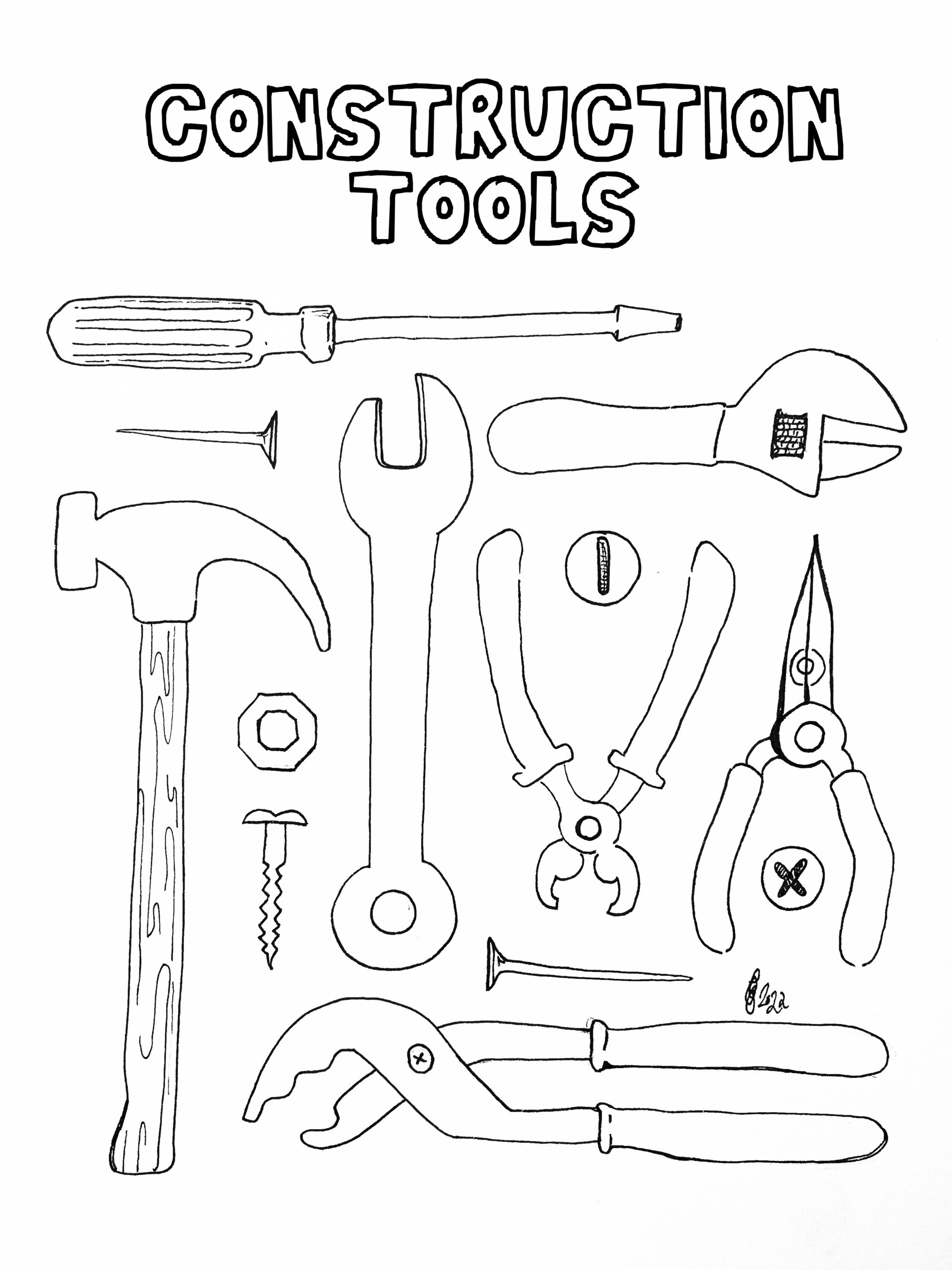 Construction colouring sheet scyap