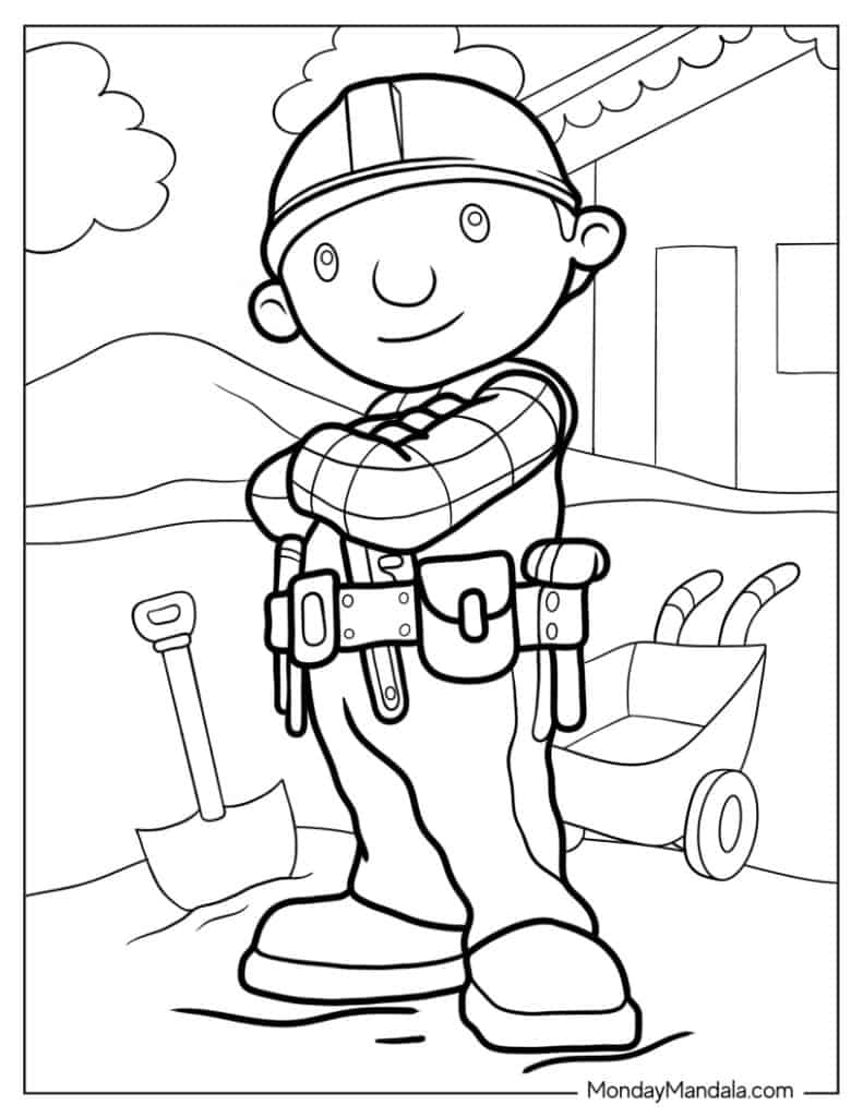 Bob the builder coloring pages free pdf printables