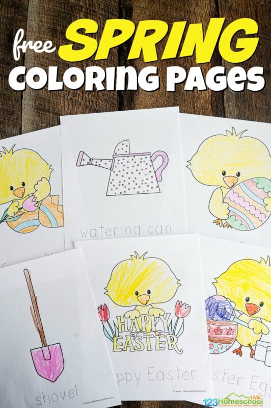 Free spring coloring pages