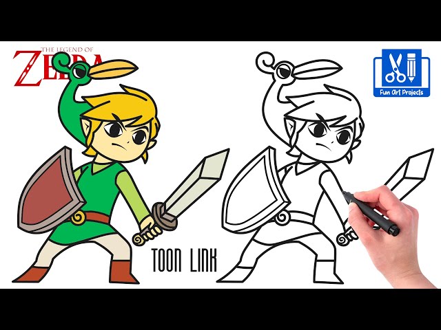 How to draw toon link legend of zelda