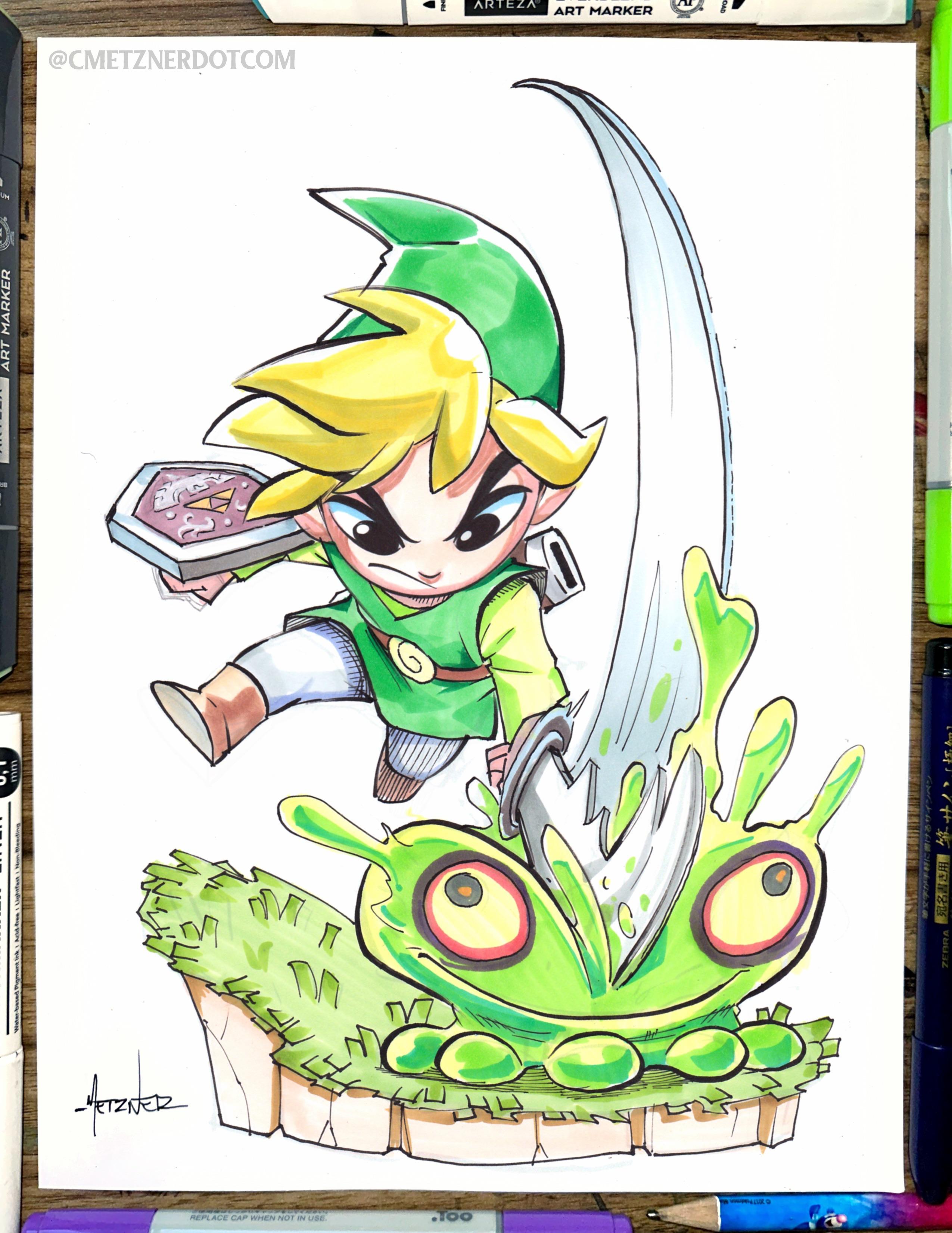 Ww heres my drawing of windwaker link rzelda