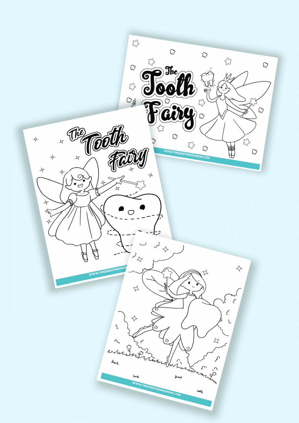 Free printable tooth fairy coloring pages