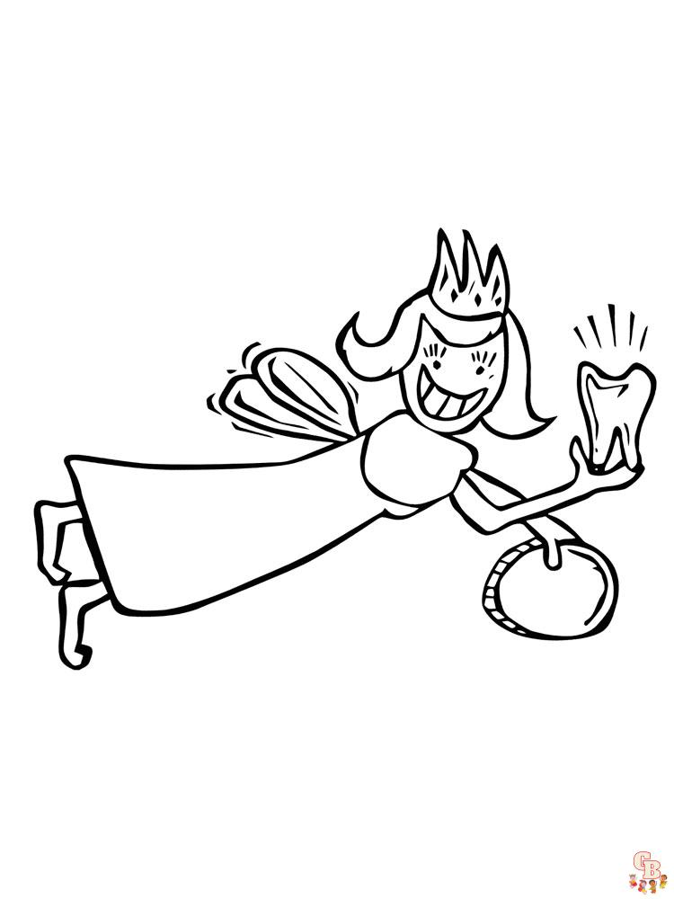 Tooth fairy coloring pages
