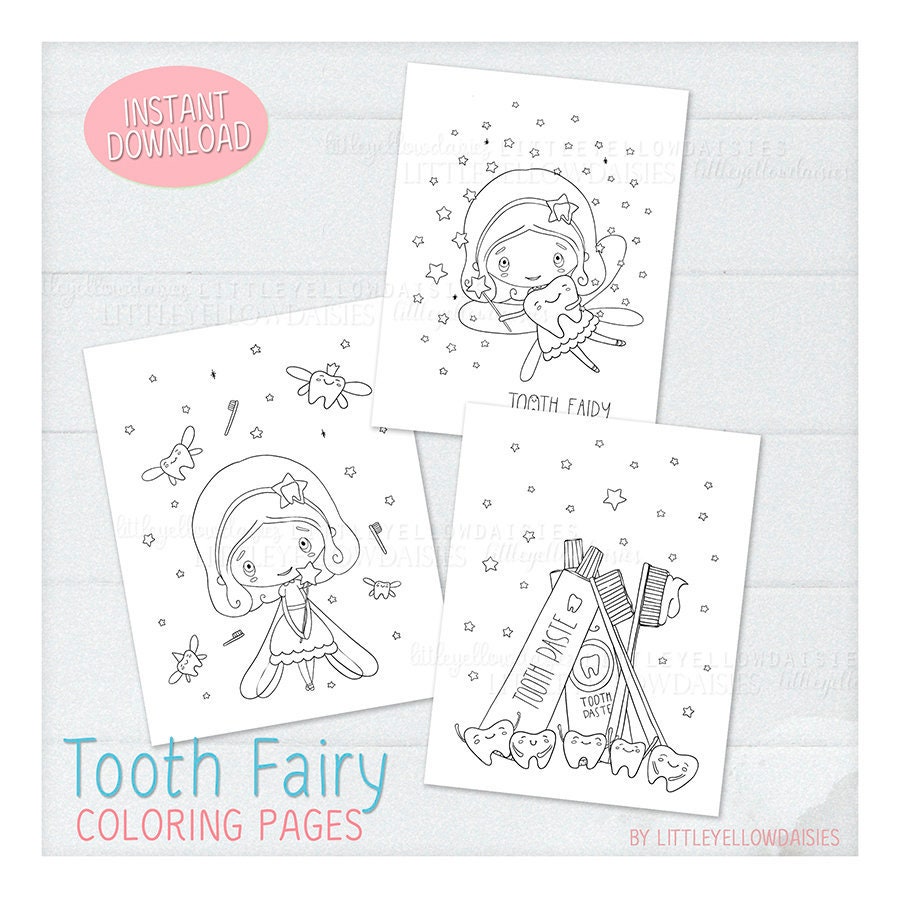 Tooth fairy coloring pages teeth hygiene kids activities classroom fairies wings magical cute fairy color sheets printable pdf