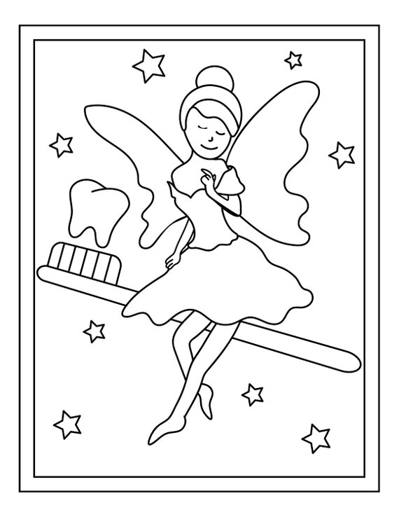 Tooth fairy printable coloring pages