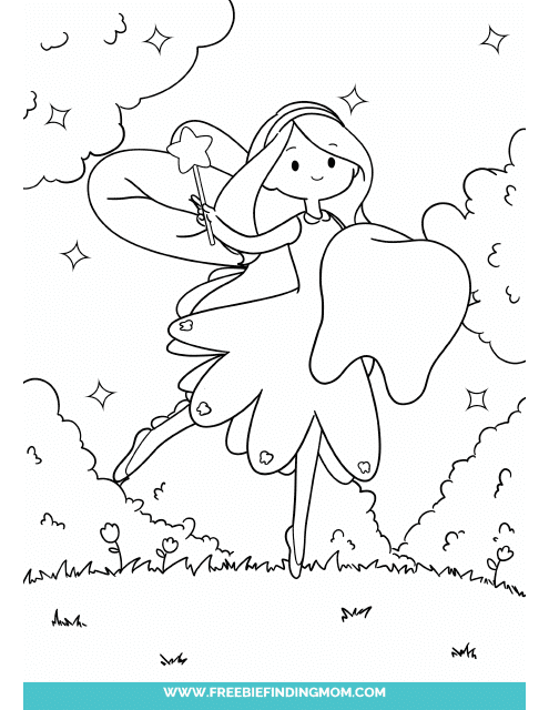 Little tooth fairy coloring page download printable pdf