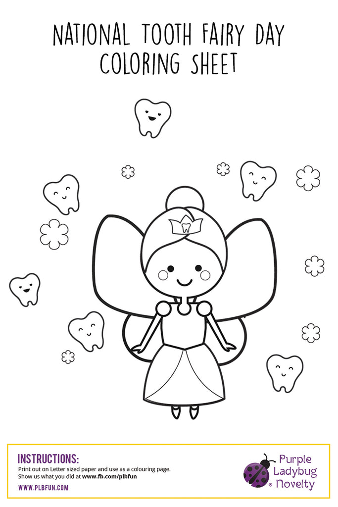 Free printable activity pages national tooth fairy day â purple ladybug