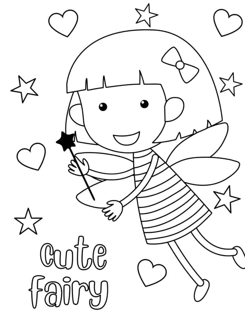 Free printable fairy coloring pages