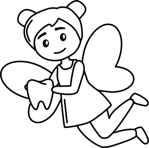 Tooth fairy coloring page free printable coloring pages