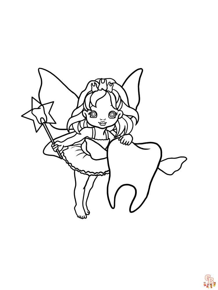 Tooth fairy coloring pages