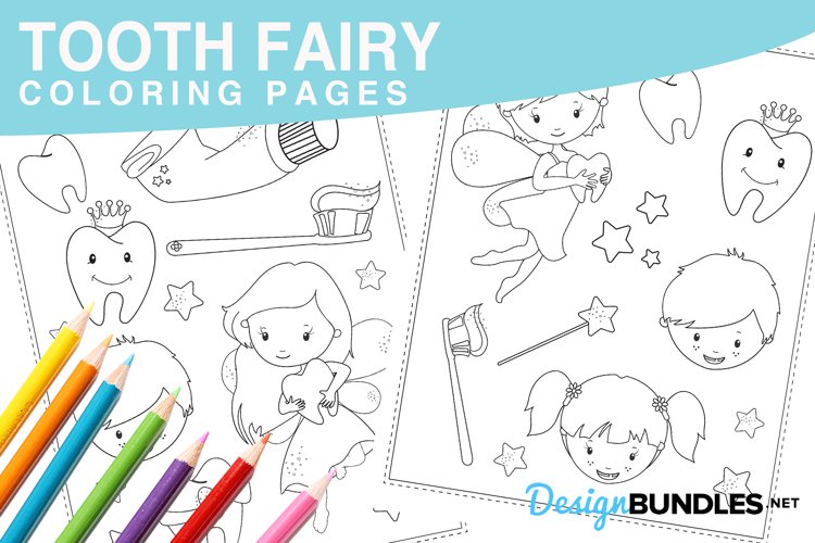Tooth fairy coloring pages