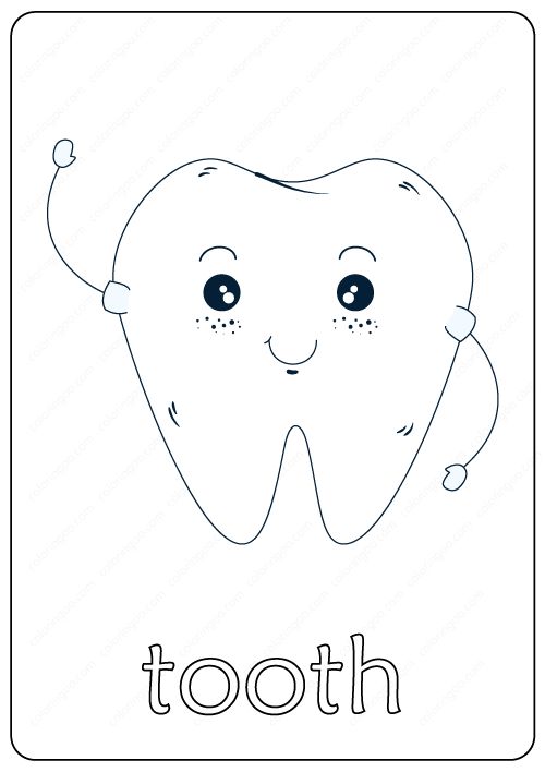 Printable tooth coloring page â book pdf coloring pages free printables coloring books