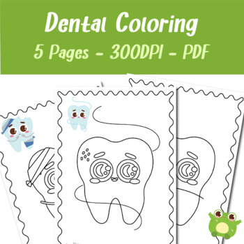 Dental tooth funny coloring pages for adults and children pages by easy hop