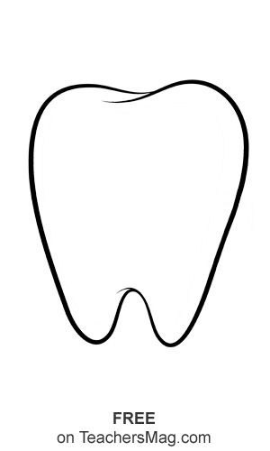 Tooth template printable tooth template tooth preschool dental health preschool crafts