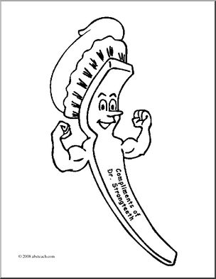 Clip art toothbrush coloring page i