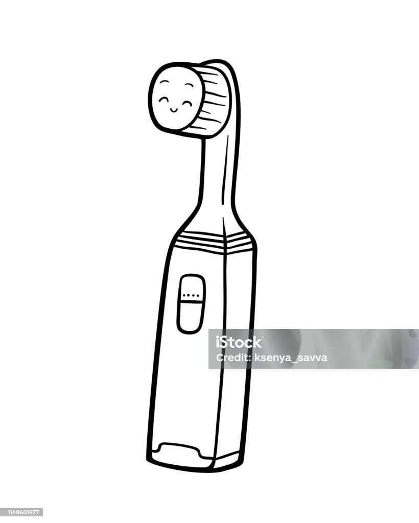 Coloring book electric toothbrush stock illustration