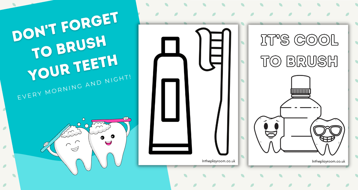 Toothbrushing and dental health loring pages for kids