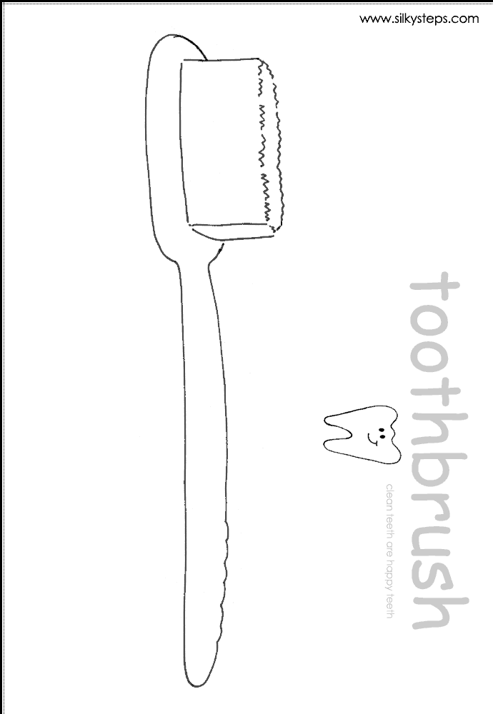 Toothbrush outline template for craft activity