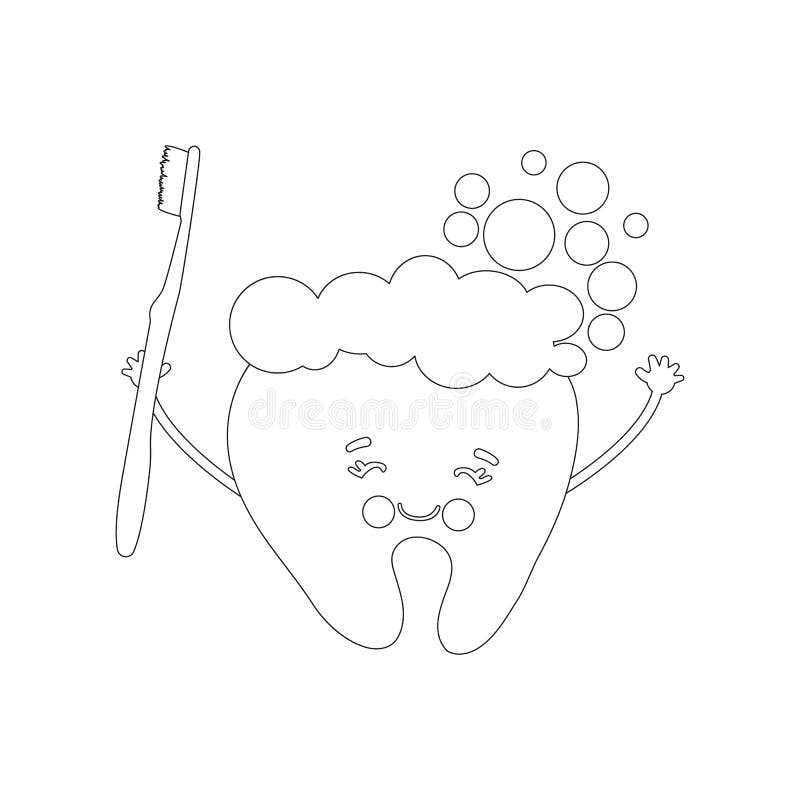 Tooth brush coloring stock illustrations â tooth brush coloring stock illustrations vectors clipart