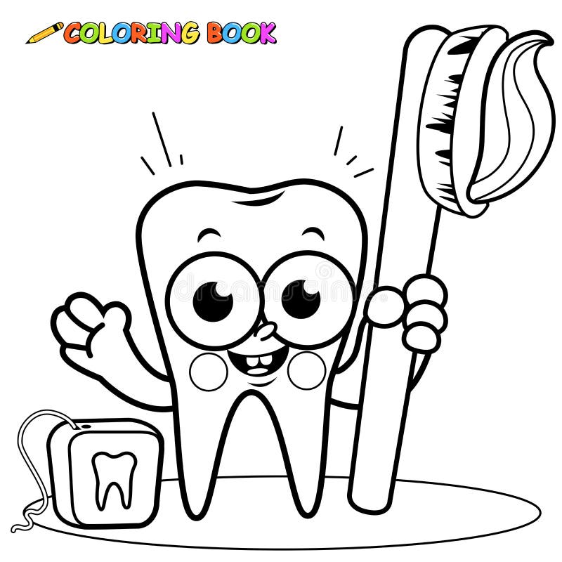 Tooth brush coloring stock illustrations â tooth brush coloring stock illustrations vectors clipart