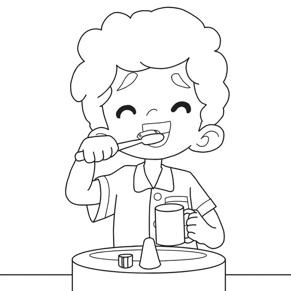 Brush teeth outline royalty