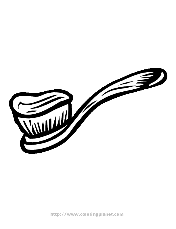 Colouring page of a tooth brush