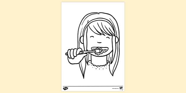 Brushing teeth from front louring sheet