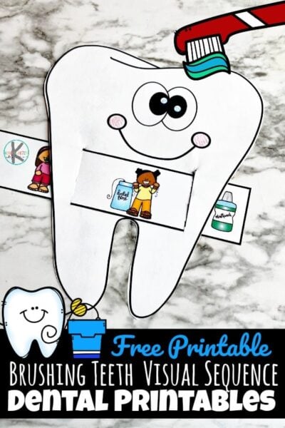 Free sliding brushing teeth visual sequence dental printables