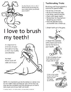 Brush your teeth coloring page step