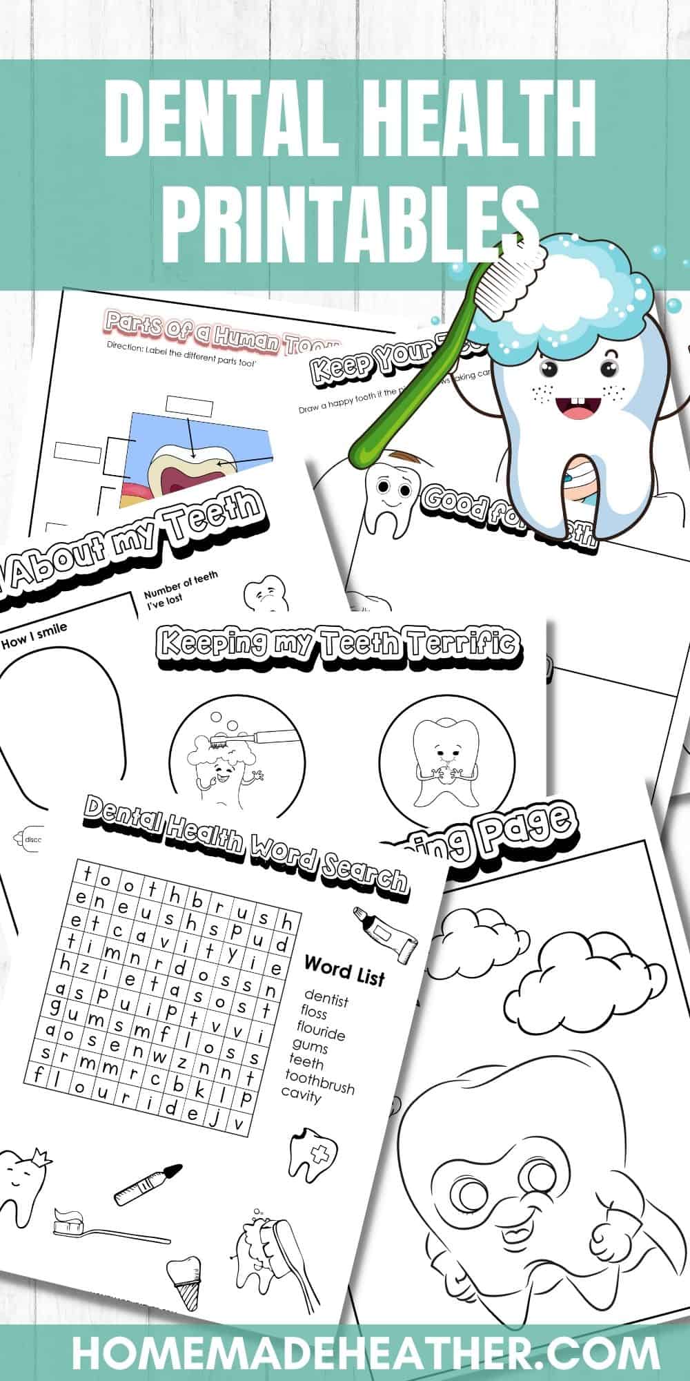 Free dental health activity printables homemade heather