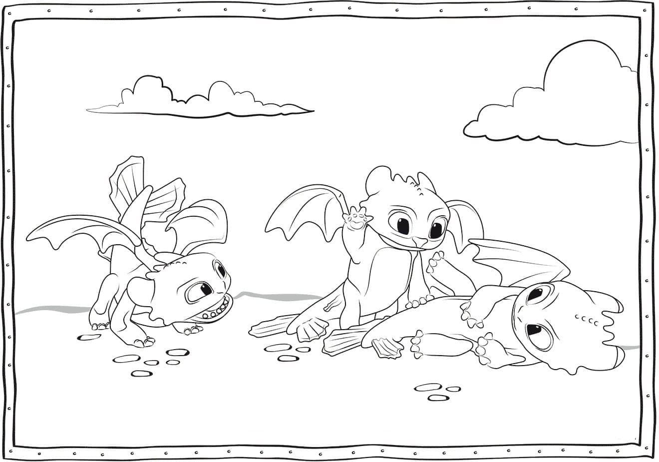 Toothless coloring pages