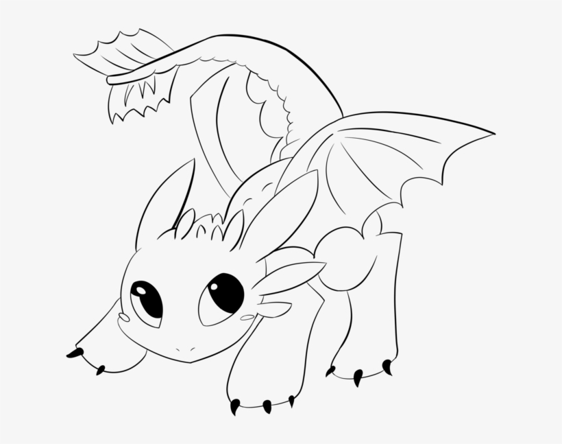 Toothless lineart by araly