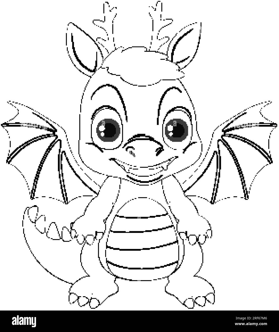 Cute dragon clipart black and white stock photos images