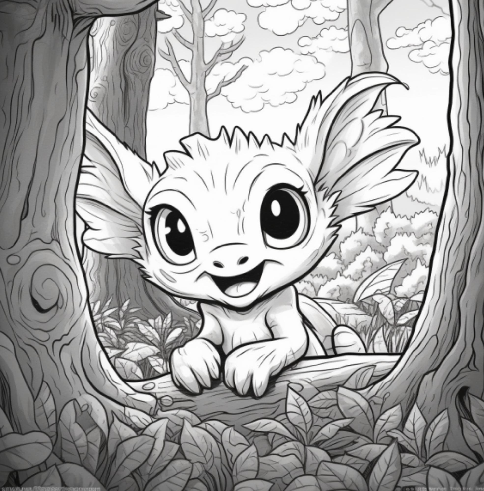 Babydragon fantasy coloring page book printable pdf dragons coloring
