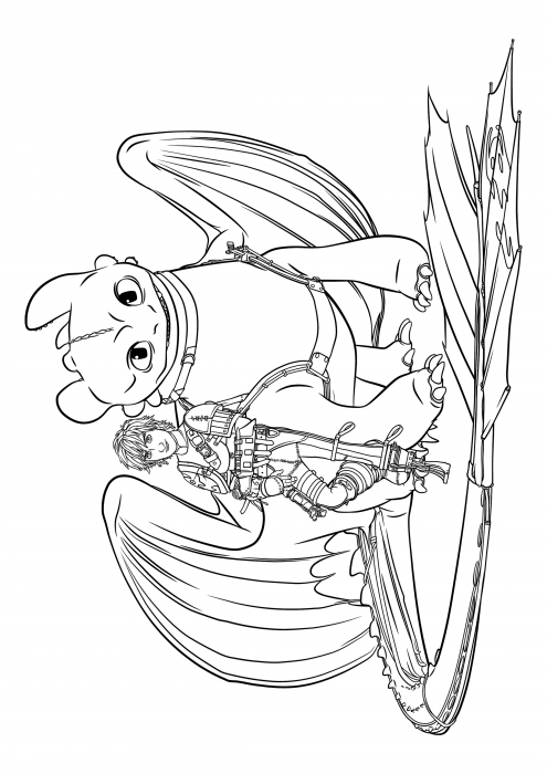 Hiup and toothless coloring pages how to train your dragon coloring pages