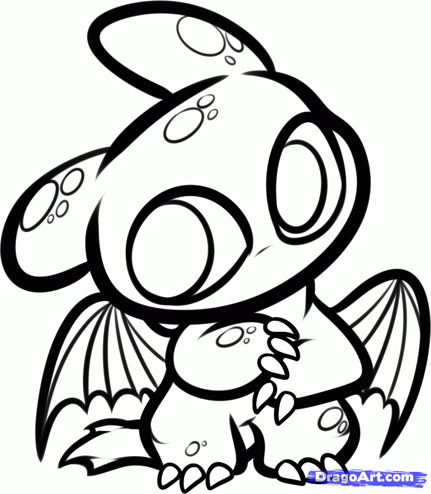 Cute toothless dragon coloring pages