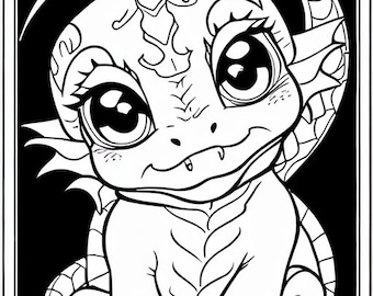 Cute baby dragons coloring pages for adults printable baby dragons coloring sheets enchanted baby dragons instant download