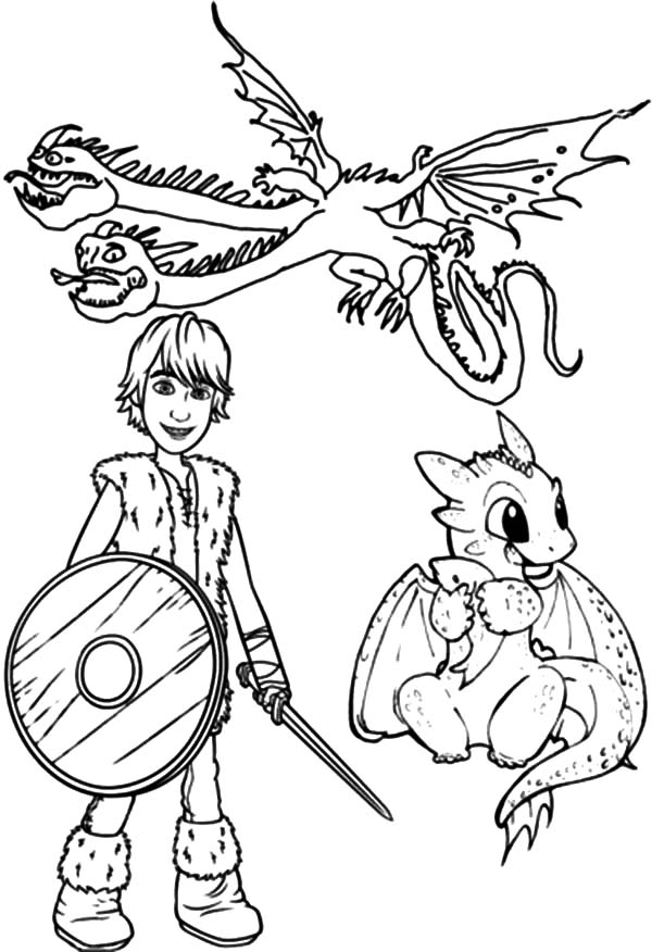 Hiccup and baby dragon in how to train your dragon coloring pages coloring sky