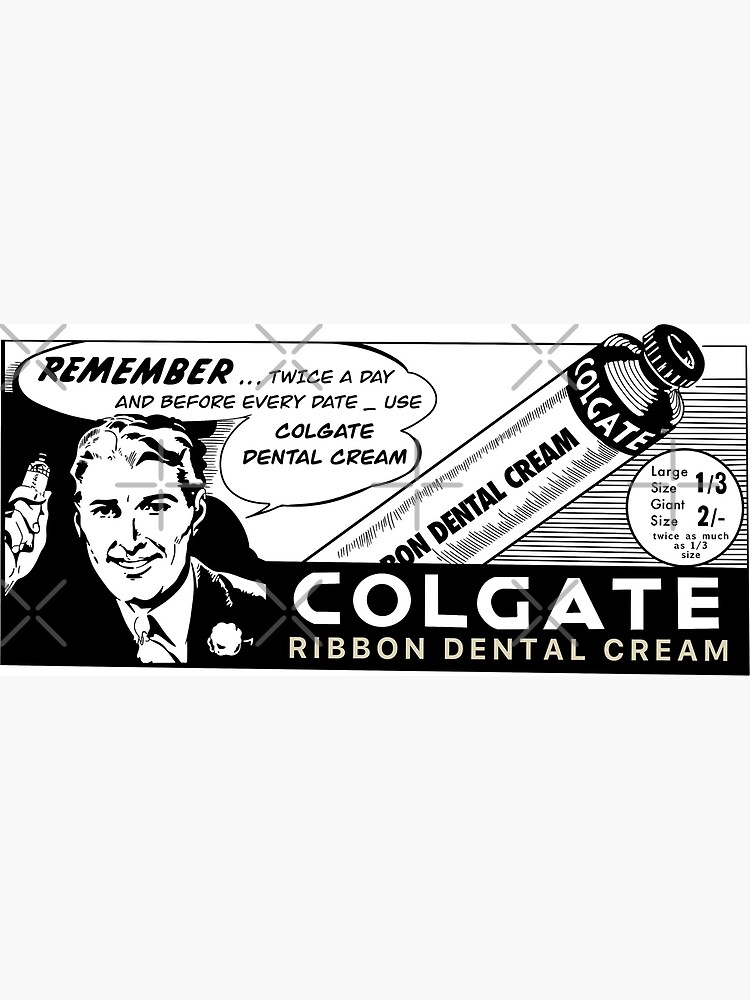 Vintage colgate toothpaste advertisement coloring page poster for sale by alienpharaoh