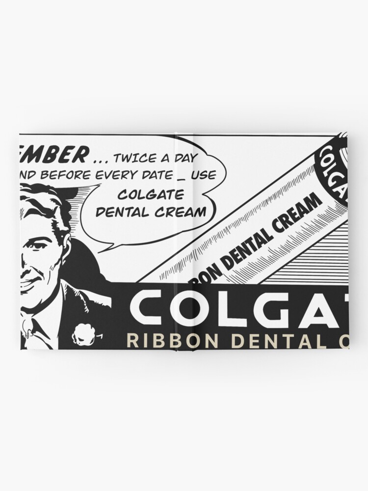 Vintage colgate toothpaste advertisement coloring page hardcover journal for sale by alienpharaoh