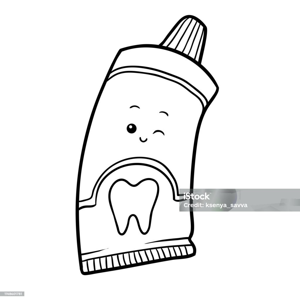 Coloring book toothpaste stock illustration