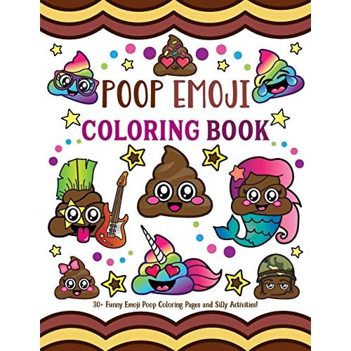 Poop emoji coloring book funny emoji poop