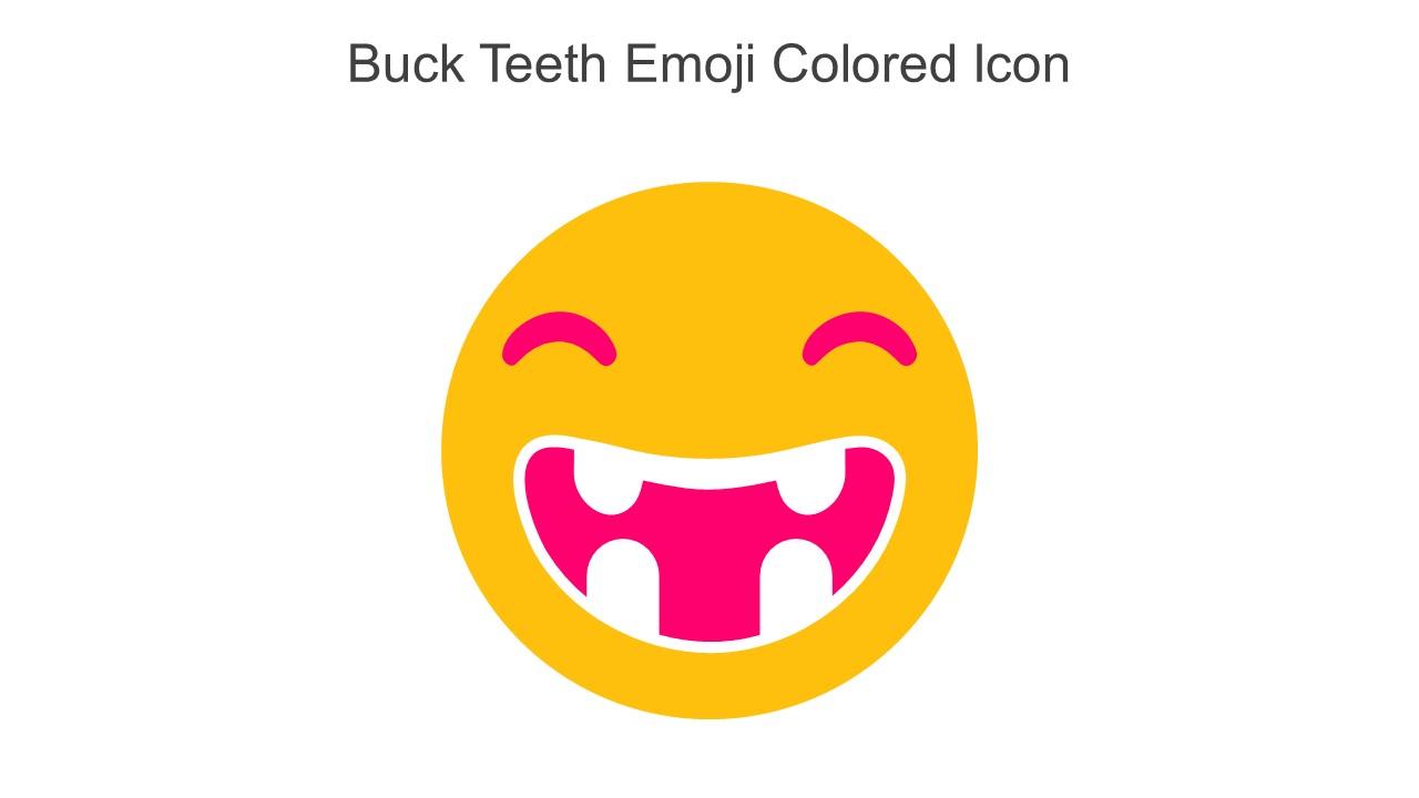 Buck teeth emoji colored icon in powerpoint pptx png and editable eps format