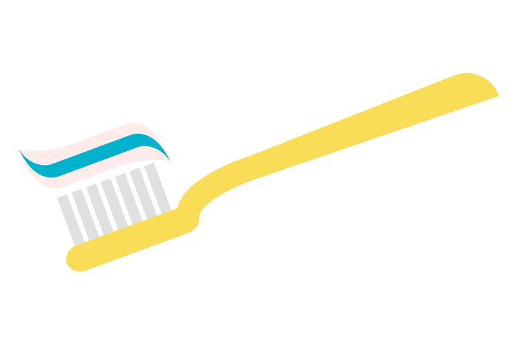 Toothbrush with toothpaste icon dental care