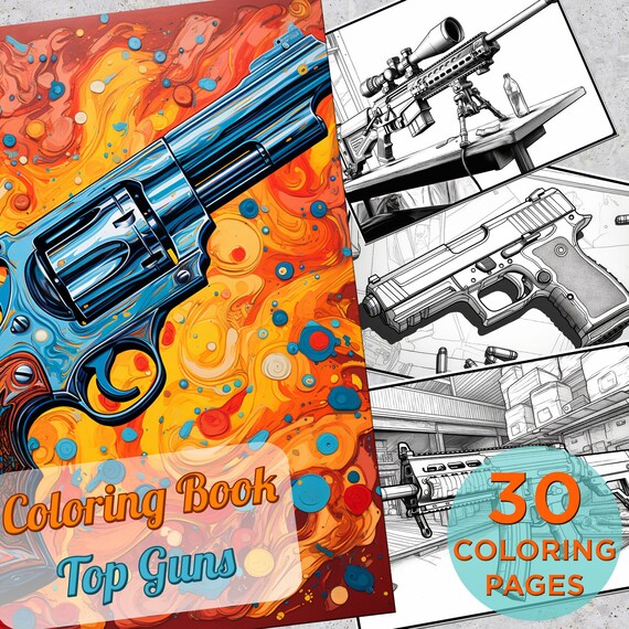 Pages ã colorier top gun pages ã colorier ã imprimer pour adultes carabine automatique pistolet american gun pour adultes