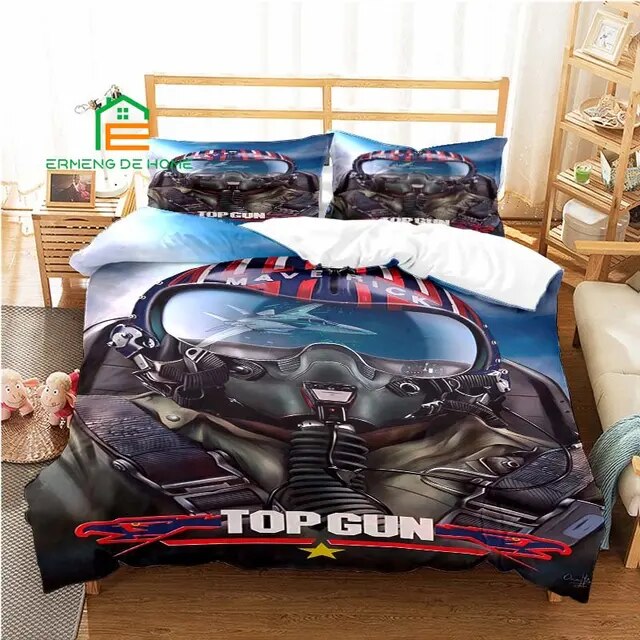 Top gun fighter pattern duvet cover set bedding for kids adults bed set game quilt cover forter cover bedding set