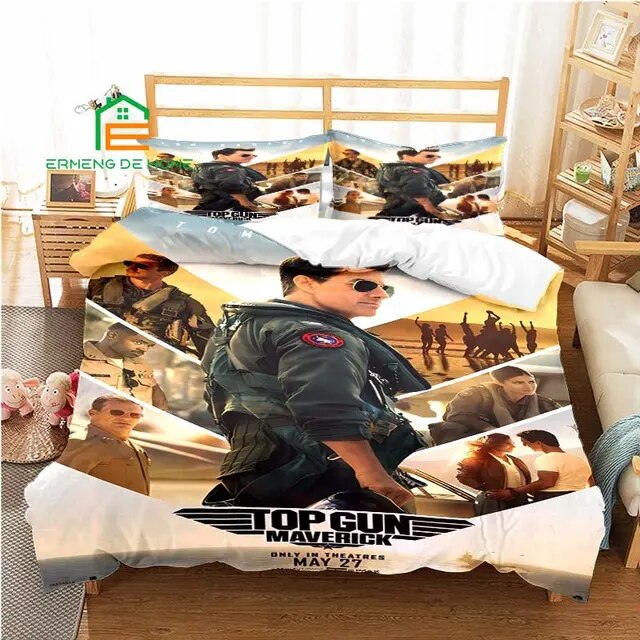 Top gun fighter pattern duvet cover set bedding for kids adults bed set game quilt cover forter cover bedding set
