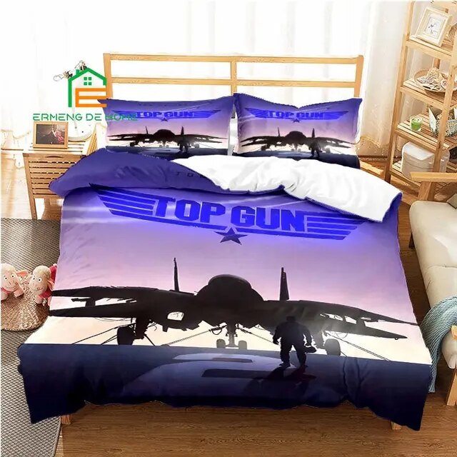 Top gun fighter pattern duvet cover set bedding for kids adults bed set game quilt cover forter cover bedding set